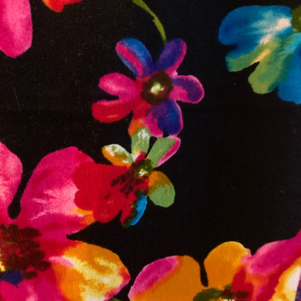 Vintage Floral Black Shawl